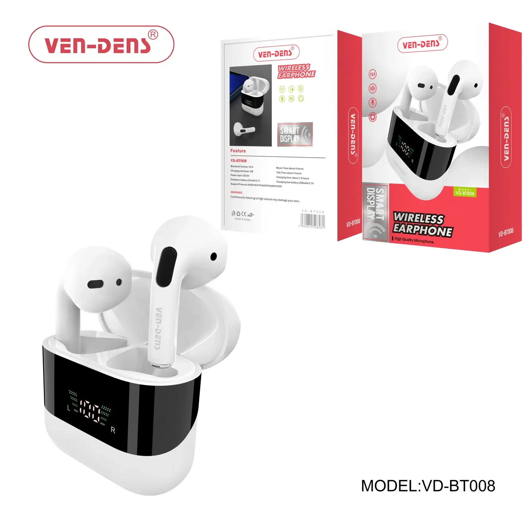 Wireless Earbuds With Battery Display, ANC | BT-008 image produit 5