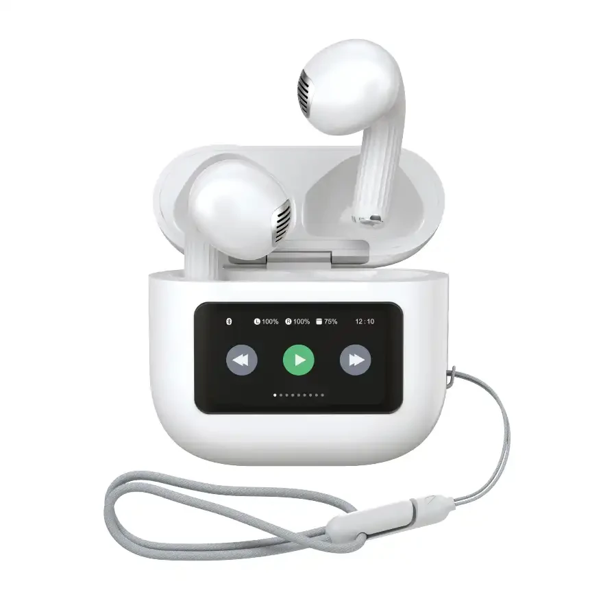 Wireless Earbuds with LED Screen Case, ANC, Mic, Touch Control | BT-019 by FlashTech Innovation