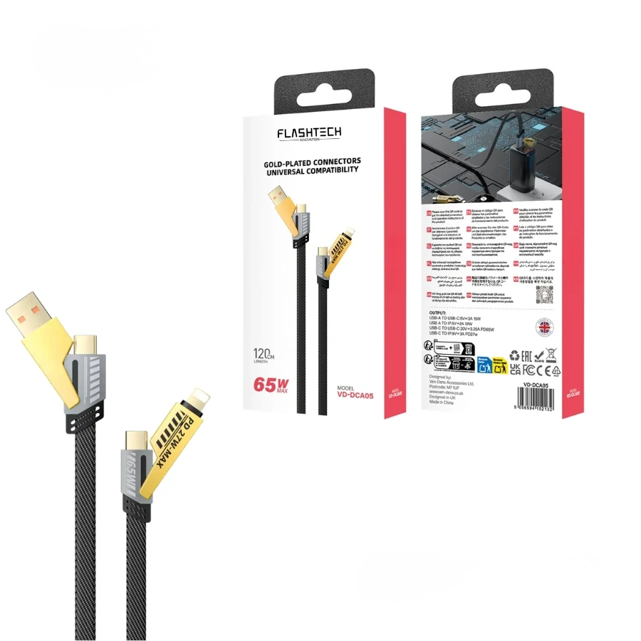 DCA05 4-in-1 Multi Charging Cable by FlashTech Innovation
