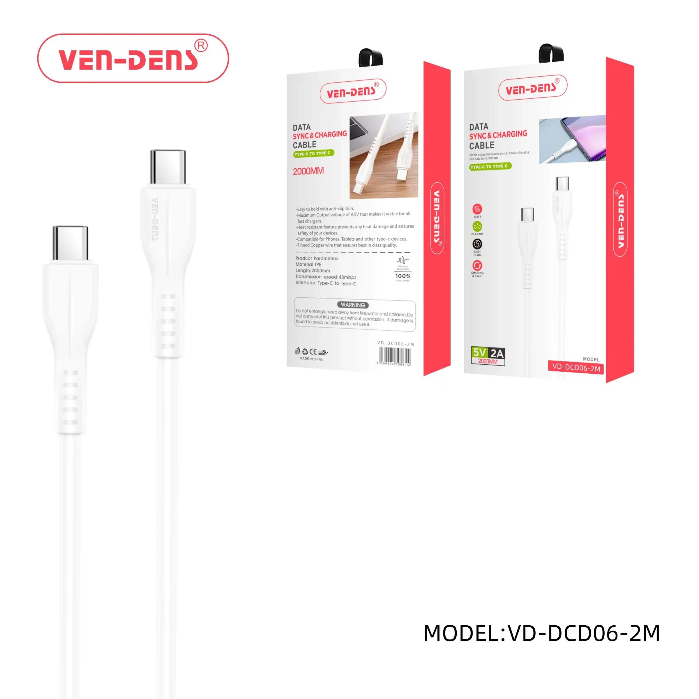 Type-C to Type-C Charging Cable (6.5ft/2m) | DCD06-2M image produit 4