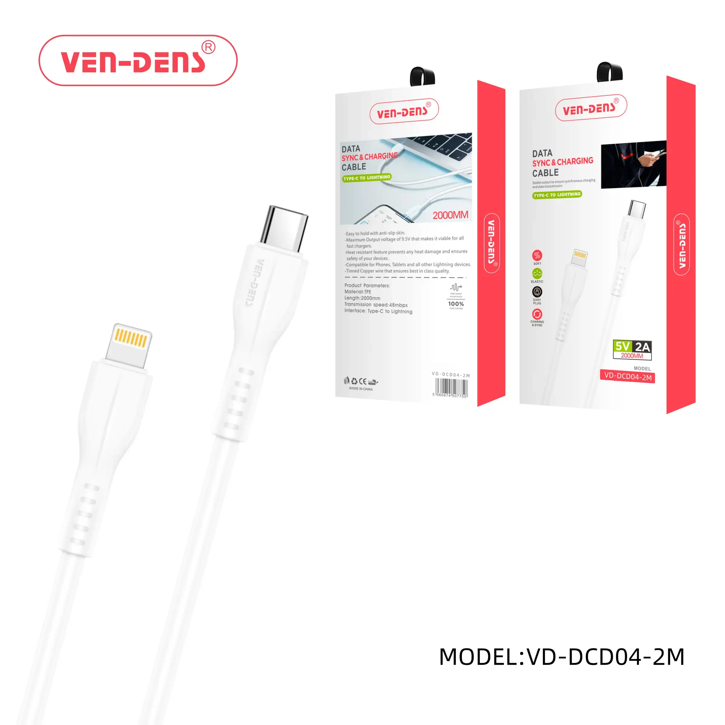Type-C to Lightning Charging Cable (6.5ft/2m) | VD-DCD04-2M image produit 3